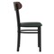 Emma and Oliver Yara Industrial Dining Chair with Rolled Steel Frame and Solid Wood Seat - 500 lbs. Static Weight Capacity